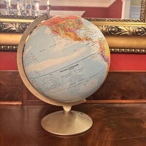Replogle 12" World Globe Stereo Relief Vintage Desk Globe USA Educational
